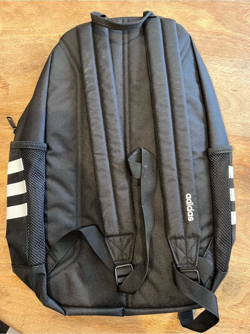 adidas Black Backpack with White Stripe Accents